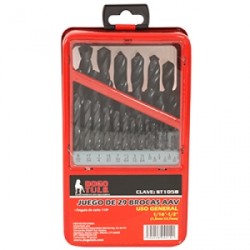 Juego de 29 brocas para uso general 1/16" - 1/2"