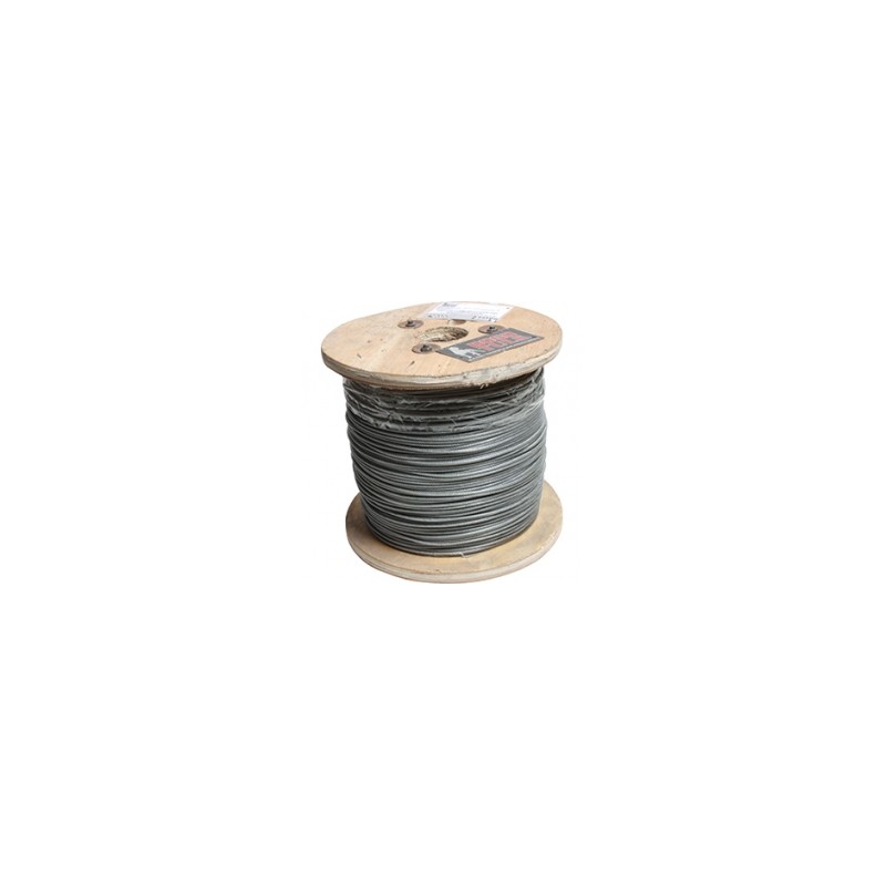 Cable de acero 3/32-1/8" 457m forro PVC